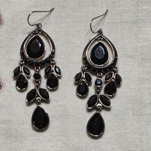 Elegant Black Chandelier Earrings